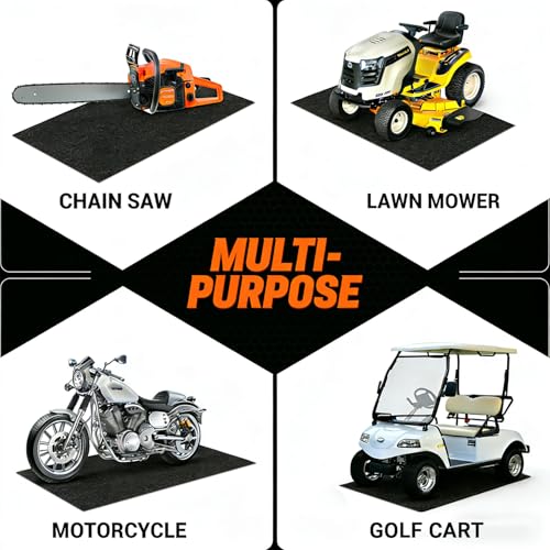 Oil Spill Mat Thick 1/3", 64" x 32" Heavy Duty Rubber Garage Floor Protector Mat for Driveway Outdoor, Absorbs Grease Water Leak-Resistant Carpet for Under Car Auto Golf Cart Mower Washer, Black - size: 64"L x 32"W x 0.3"Th