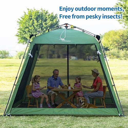 Pop Up Screen House Gazebo 8.2'x8.2'x75'' – Instant Portable Canopy with Mosquito Netting & UPF Sun Protection, Tool-Free 60s Setup, Foldable Outdoor Tent for Backyard, Camping, Park,Olive Green - color: Olive Green