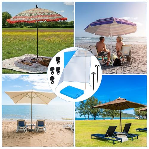 Bylion Large 5.9 x 9.8ft Umbrella Side Shade-UPF50+ Sidewall Accessory for Portable Beach Umbrella Removable Shelter Wall to Block Sun, Wind, & Rain - Waterproof SunWall for Universal Canopy Sunshade