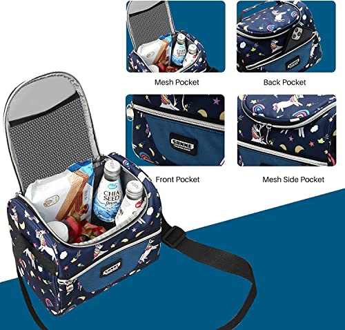 Lunch Bag insulated Cooler Lunch Box Tote 7L Blue Unicorn Bento Bags - color: 7L Blue Unicorn