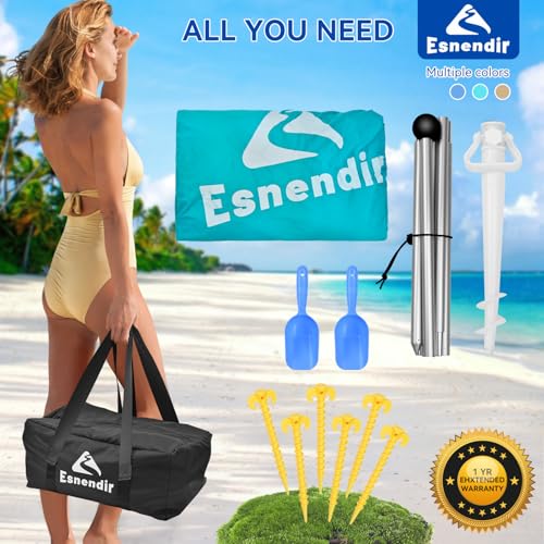 Beach Tent Sun Shelter & Portable Beach Canopy UPF 80+ UV Protection, Beach Shade Canopy with 6 Sandbags, Sand Shovel Ground Pegs for Outdoor Camping, Picnics (12x12 Ft, Turquoise) - color: Turquoise