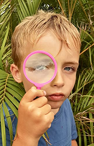 Adventure Kidz - Outdoor Exploration Kit, Children’s Toy Binoculars with Case, Flashlight, Compass, Fox Whistle, Magnifying Glass, Backpack. Great Gift Set for STEM, Pretend Play - color: Pink