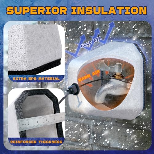 Outdoor Faucet Covers for Winter 2 Pack, Foam Faucet Cover for Winter Freeze Protection, Reusable Outdoor Hose Bib Cover, Spigot Covers Winter Insulated - color: 2 Pack