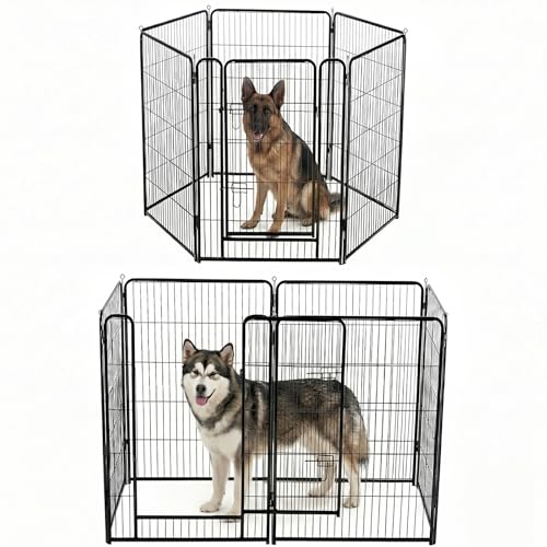 NEWBULIG Dog Playpen for Indoor 40 Inch 6 Panels - Portable Heavy Duty Metal Pet Exercise Pen with Door, Foldable Small Medium Large Dog Puppy Playpen Fence for Outdoor RV, Camping, Yard, Garden - color: Black, size: 40IN