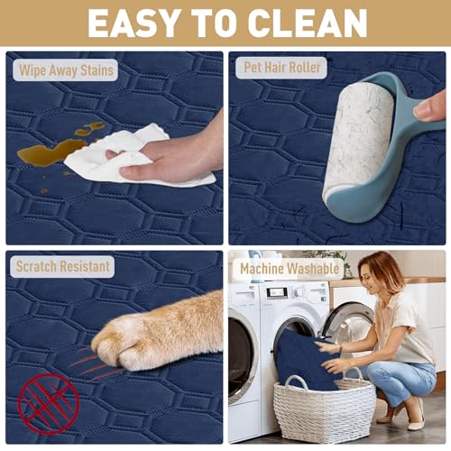 ZNSAYOTX Ultimate Cozy Blankets (30"x70") 100% Waterproof Sofa Mat Blanket for Dog Pets, Bed Couch Protector with Non-Slip Back Washable Durable, Pee Scratch Proof Easy to Clean (Navy Blue) - color: Navy Blue, size: 30x70 Inch
