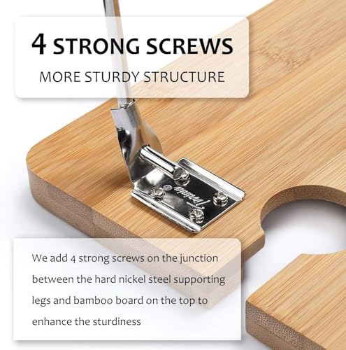 Outdoor Wine Picnic Table, Folding Portable Wood Tray with 4 Wine Glass Holder for Cheese and Fruit, Ideal for Camping, Beach, Wine Gifts for Women