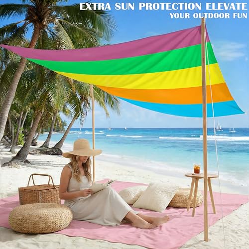 Famstar Beach Blanket Oversized Extra Large 78" X 81",Waterproof Sandproof Beach Blanket 1-7 Adults Lightweight Durable for Travel Camping Hiking Picnic - color: Multicolor, size: 78" X 81"