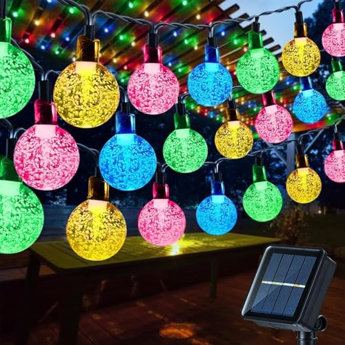 Toodour Solar String Lights Outdoor, 56ft 100 LED Globe String Light with 8 Mode, Waterproof Crystall Ball Lights Solar Patio Lights for Garden, Lawn, Patio, Gazebo, Yard, Outdoor Decor - Multicolor - color: Multicolor, size: 56ft