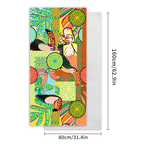 Beach Towel for Adults Colorful Tropical Toucan Floral Design Lightweight Quick Dry Blanket Pool Vacation Travel Outdoor Use - color: Plaid Print