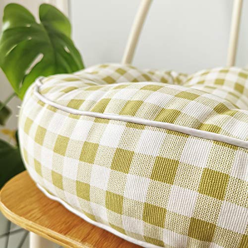 vctops 1PC Indoor Outdoor Bohemian Round Chair Cushion Seat Pad Floor Cushion Pillow (Grid Green 2, 16"X16") - color: Grid Green 2, style: 16Inchx16Inch/40x40cm