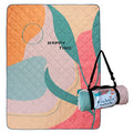 Exclusivo Mezcla Extra Large Waterproof Picnic Blankets 3 Layer, Sandproof and Foldable Outdoor Blanket for Beach Camping, Park and Travel - color: Green Seaweed