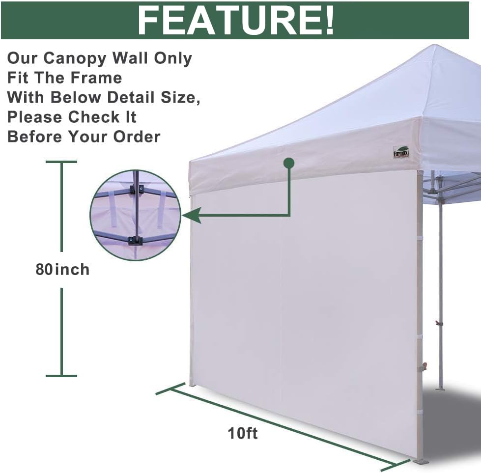 Eurmax USA 10x10 Pop Up Canopy SunWall-UV Protection for Tents,Blocks Sunlight&Wind,Water Resistant Side Wall Only,Easy Hook & Loop Installation,Fit for 10FT Straight Leg Shelters&Gazebo,Turquoise - color: turquoise, size: 10x10