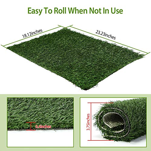 Grass Patch for Dogs, Artificial Grass for Dogs Potty with Tray, Fake Grass for Dogs Indoor and Outdoor Use, Puppy Training Pad, for Medium and Small Dog-Replacement