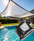 E.share 80%-85% Aluminum Shade Cloth, 6.5ft X 8ft Silver Heat Reflective Mesh Tarp with Grommets, Sun Block Privacy Cover for Outdoor Pergola, Patio, Garden, Greenhouse, Balcony, Car, Pet, Lawn - size: 6.5ft X 8ft