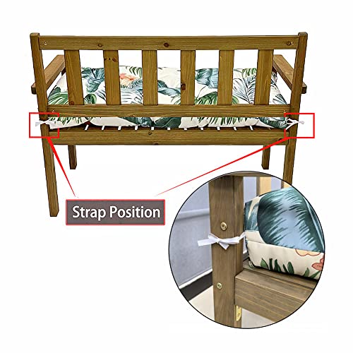 Srutirbo Waterproof Outdoor Bench Cushion, 48"x20", Swing Cushion Patio Furniture Cushions 3 Seater, for Garden Patio Furniture Lounger Bench (Leaf, 48x20 in) - color: Leaf