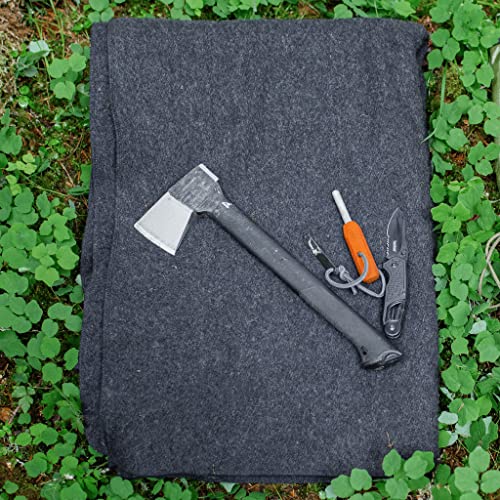 Arcturus Military Wool Blanket - Warm, Thick, Washable - Great for Outdoors, Camping, Stadium Blanket, Picnics, Travel - Car & Bushcraft Survival Kits - color: Charcoal