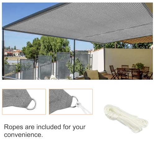 5' x 7' Gray Sun Shade Sail Straight Edge with Grommets UV Block & Water Permeable Canopy Cover for Patio, Garden, Backyard, Yard & Outdoor - color: Gray, size: 5' x 7'