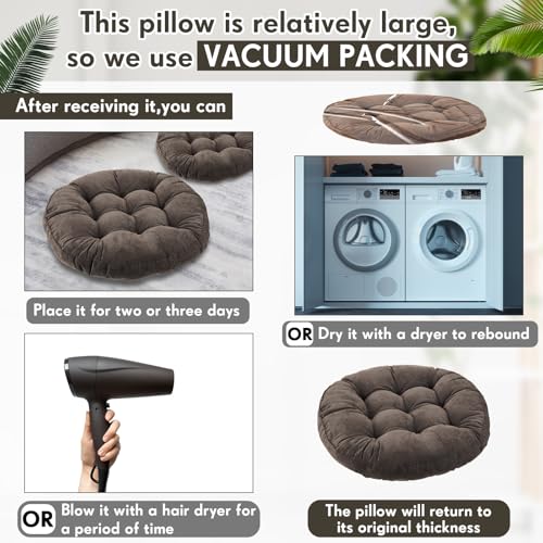 Jerify Floor Pillow Cushions Large Round Square Large Meditation Floor Pillow for Classroom Adult Meditation Picnic Party Seating Learning Daycare School(Round,Graded Grey,4 Pcs) - color: Graded Gray, size: Round
