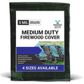 Reversible Heavy Duty Poly Tarp for Wood Piles, Firewood Piles, Construction & Ground Covering - Tear & Water Resistant - 6 x 24 Foot Indoor/Outdoor Tarp, Green and Brown - size: 6' x 24'