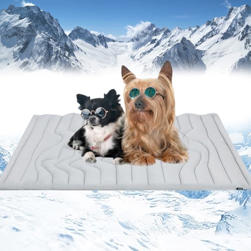 Cooling Mat, Dog Cooling Mat-4x More Effective, Gel-Free Self Washable Portable Pet Coolings Pad for Dogs & Cats Sleeping Mat, Keep for Pets (Gray,80-110 lbs - Extra Large Dog) - color: Gray, size: 80-110 lbs - Extra Large Dog
