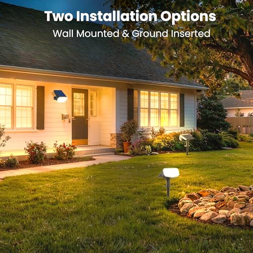 Solar Lights Outdoor Waterproof IP65, Super Bright LED, 3000K 2 Lighting Modes, Solar Powered Yard Garden Solar Spot Lights for Outside Landscape Auto On/Off -6 Pack - color: Warm-3000K, size: 6 Pack