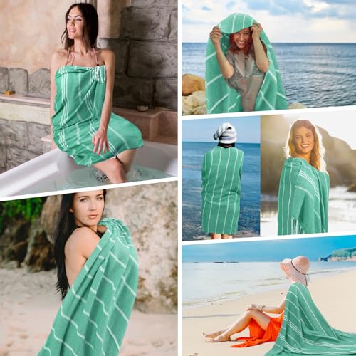 YSYJ 12 Pack Turkish Beach Towel Oversized Beach Towels 36"x71"Turkish Towel Soft Sand Free Quick Dry Lightweight Beach Towel Bath Towels Teal - color: Teal, size: 36"x71"- 12 Pack
