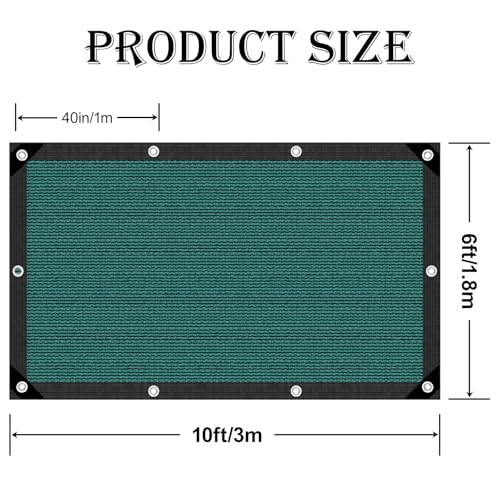 80% Shade Cloth for Garden,6×10FT Green Sun Shade Net with Grommets Sunblock Net Mesh Tarp for Plants Cover,Greenhouse and Patio - size: 6×10FT