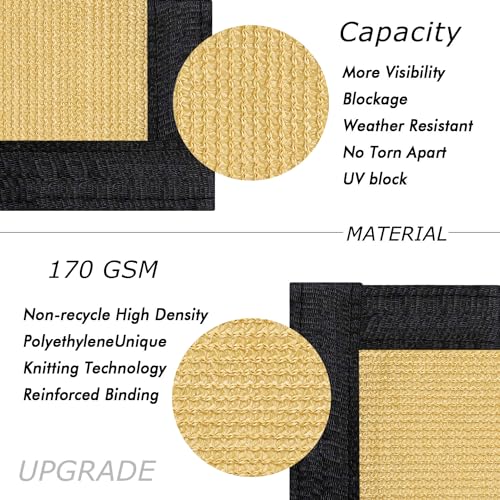 UPGRADE Privacy Screen 4' x 25' Fence Commercial Shade Cover with Brass Grommets Heavy Duty Perfect for Outdoor Back Yard, Sand, Customizable - color: Sand, size: 0 4' x 2 5'