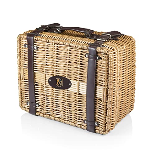 PICNIC TIME NHL Unisex-Adult NHL Champion Picnic Basket for 2, Large Wicker Picnic Set with Cutlery Service Kit - size: 15.8 x 12.0 x 7.5