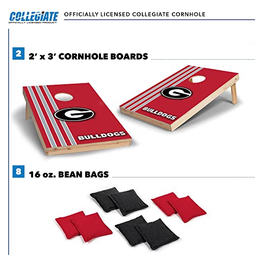 Wild Sports 2' x 3' Solid Wood Cornhole Set with Direct Print HD Team Graphics – Great Gift for Any NCAA Fan! Bean Bag Toss Family Outdoor Games – Georgia Bulldogs