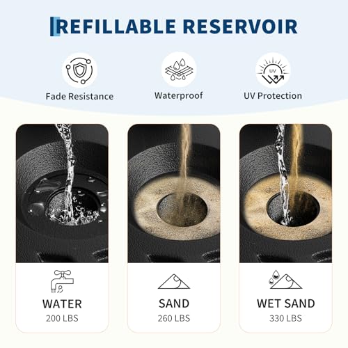 GarveeLife Patio Umbrella Base, 80lb Capacity Heavy Duty Design with Adjustable Pole Adapter Fits 1.5" to 2.1" Poles for 7.5-11FT Umbrellas, Corrosion-Resistant and Wind-Resistant for Outdoor, Patio