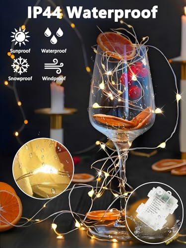 4 Pack Fairy Lights Battery Operated with Remote, 120LED 40FT Twinkle Lights Waterproof Outdoor Indoor Decor, 8 Modes Battery String Light Timer for Christmas Party Wedding Home DIY Décor(Warm White) - color: Warm White, size: 4 Pack 120led