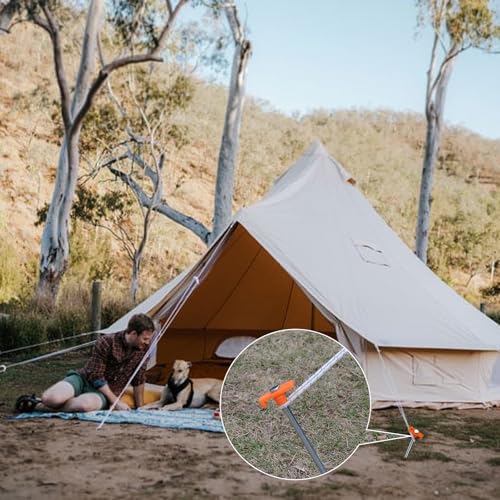 Tent Stakes Camping Stakes,AVOFOREST 7.1inch Non-Rust Metal Tent Pegs Ground Stakes Tent Spikes Camping,Garden,Hiking Orange (Orange 12pcs, 7.1IN) - color: Orange 12pcs, size: 7.1 IN