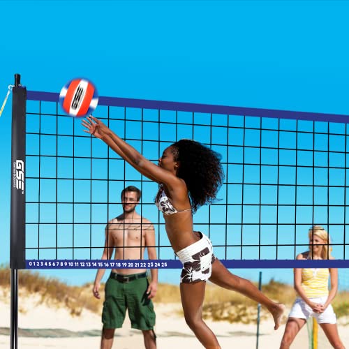 GSE Games & Sports Expert Outdoor Yard Sports Net Game Set for Backyards, Parks, Beach, Lawn. Volleyball Set, Badminton Set OR Volleyball & Badminton Combo Set Available - style: Deluxe Volleyball Set