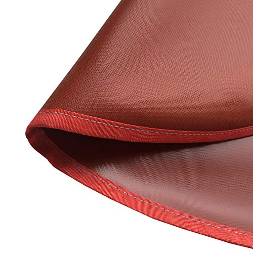 Round Under Grill Splatter Mat, Flame Retardant Heat Resistant BBQ Gas Grill Air Fryer Fire Pit Protective Mat for Deck Patio Lawn Ground Outdoor or Campsite Protection Ember Mat Pad Round Red 36inch