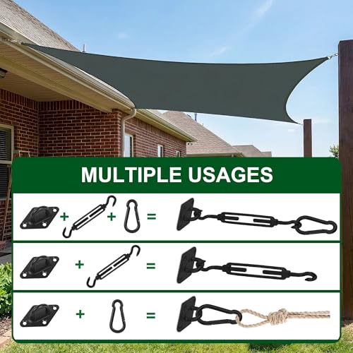 YOFIT Shade Sail Hardware Kit 5 Inch Stainless Steel Turnbuckles for Sun Shade Sail Outdoor Patio Canopy Installation Accessories for Triangle Rectangle Shade, 40 Pcs, Black - size: 5 inch 40 pcs-Black