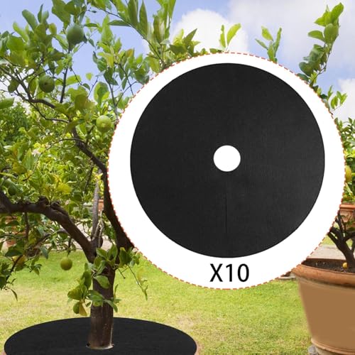 10Pcs Tree Weeding Barrier Mats Ground Covers Tree Protection Mats for Landscaping, Black - color: black