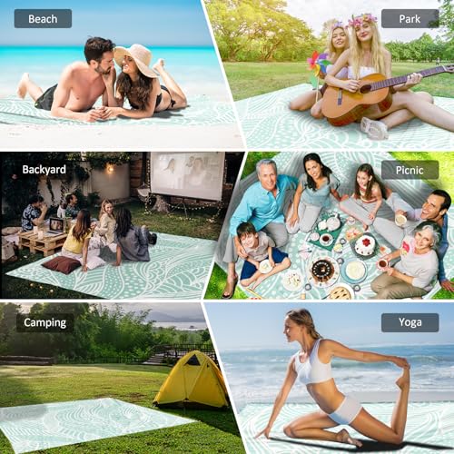 Beach Blanket Waterproof Sandproof 1-7 Adult Oversized 78 '' × 81 '' Lightweight Durable Compact Sand Free Extra Large Beach Mat for Travel Camping Hiking Picnic Blanket - color: Leaves3, size: 78“x81”