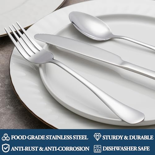 Dinner Forks,Set of 16 Top Food Grade Stainless Steel Silverware Forks,Table Forks,Flatware Forks,8 Inches,Mirror Finish & Dishwasher Safe,Use for Home,Kitchen or Restaurant - size: 16pcs-Silver