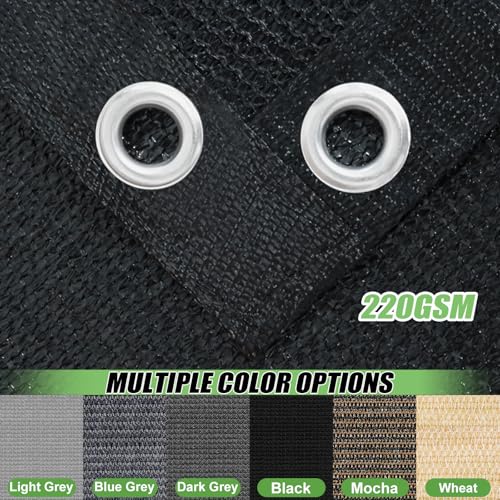 90% Outdoor Sun Shade Cloth, 6'×20' Pergola Shade Cover with Grommets, Privacy Screen Sunshades for Patio Garden Backyard Plant, Black - color: Black, size: 0 6 X 2 0 FT