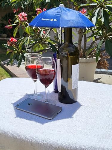 Shade-to-Go Freestanding Phone & Drink Umbrella - Weighted Base for Wind Resistance - Smartphone Sun Shade & Beverage Canopy for Poolside, Beach & Patio Tables