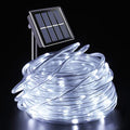 YEGUO Solar Rope Lights Outdoor Waterproof, 66ft 200 LED White String Lights, 8 Modes Fairy Lights in Clear Thin Tube - color: White