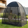 Alvantor® Pop Up Screen House Tent, Snap-fit Mesh Screen Gazebo with Peaked Roof, Portable Screen Room Canopy Shelter with Sandbags for Camping, Backyard, Picnic - color: Black