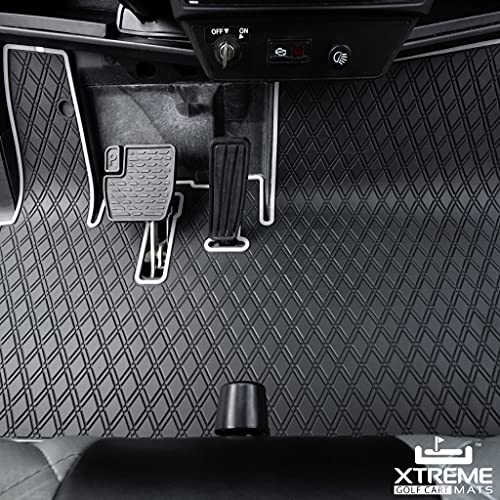 Xtreme MATS Golf Cart Rubber Floor Mat Compatible with Yamaha Drive2 EFI QuieTech Models Only (2017-2026) & UMAX Rally 4x4 - Black with Grey Trim - color: Grey Trim, size: Drive2