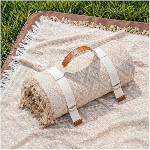 2 in 1 Extra Large Boho Beach Blanket Towel Sand Free Outdoor Picnic Mat Giant Oversized Xl Big Jumbo Huge Turkish Woven Throw Cloud Summer Vacation Essential Travel Must Have Accessories Women Gift - color: Brown, size: 70''*70''