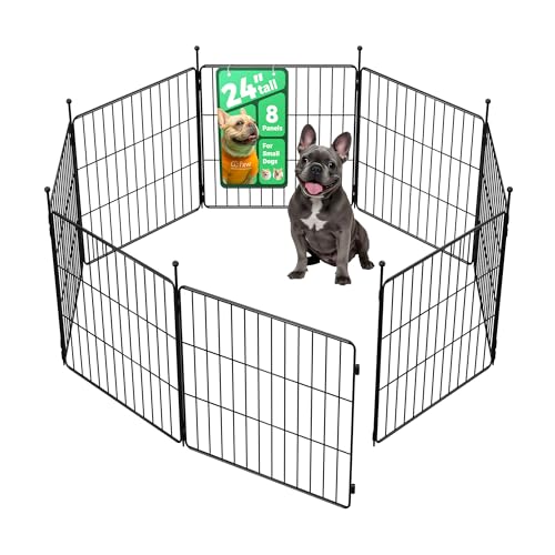 FXW MiniPaws Unleashed Dog Playpen, Expandable & Portable Design for Yard, RV Camping and Indoor Use, for Puppies and Small Dogs, 24-inch 8 Panels - size: 24"H