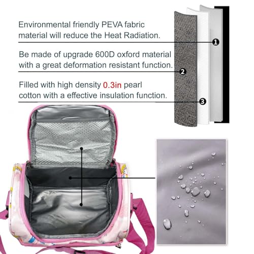 Small Lunch Bag Cute Cooler Lunch Box for Children Student Girls Boys Insulated Picnic Bags for School Camping - color: 7L Castle