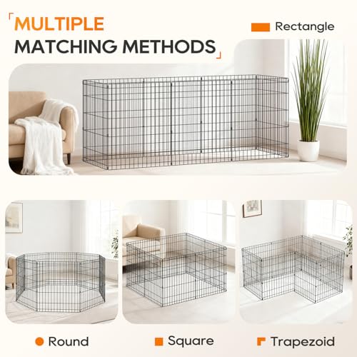 NChanmar Pet Dog Palypen Foldable Portable Metal Dog Fence Pet Exercise Pen for Outdoor & Indoor 30 Inch Height 8 Panels Puppy Palypen Kenne w/Door for Puppy Dogs Small Breeds, Black - size: 30 In