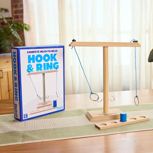 Hook & Ring Family By Relatable, The Exciting Ring Toss Game for Family Gatherings, Great 2 Player Games and Kids Games, Includes 1 Hook & Ring Unit, 1 Scoreboard, 1 Pawn, and Instructions