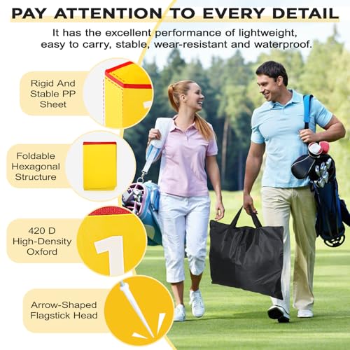 Backyard Golf Set for Kids, Adults and Family, Portable 9 Holes Golf Course with Balls, Flags and Carry Bag for Lawn, Park, Beach and Hotel - Yellow - color: Yellow, size: 9 Holes